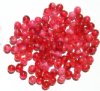 100 6mm Round Raspberry Givre Glass Beads
